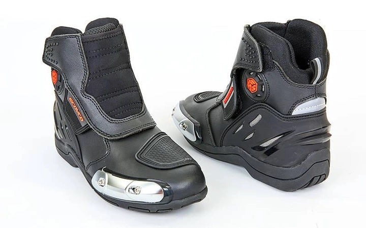 Boots Motorcycle Racing Boots PU Leather Sports Shoes Men's Rider Armor Boot for Motocross Off Road Touring, Black-46 CO : 2510114