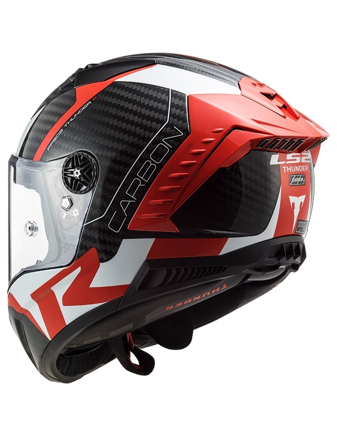 LS2 FF805 THUNDER C RACING1 GL.RED WHITE (13-1) HELMET CO: 454888
