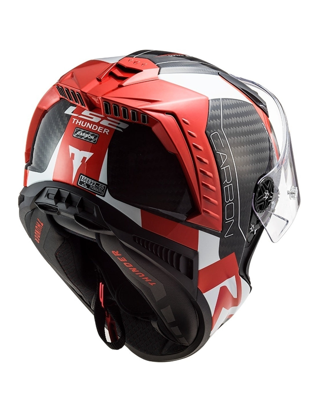 LS2 FF805 THUNDER C RACING1 GL.RED WHITE (13-1) HELMET CO: 454888