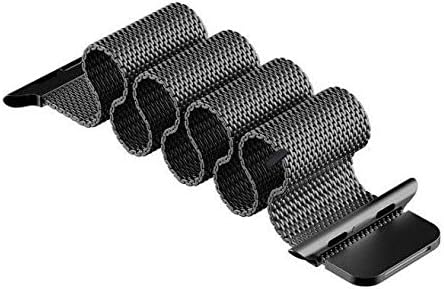 Milanese loop stainless steel with magnetic clasp bands for apple watch 42mm/44mm - black / Gold color co : 454637