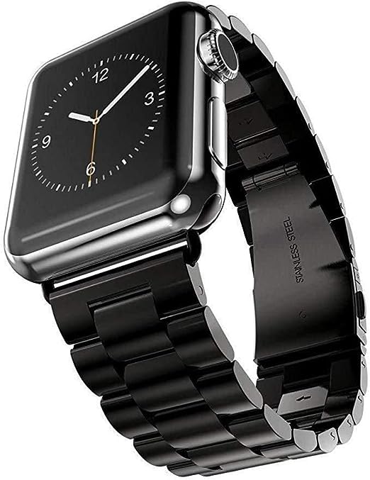 VPG Apple Smart Watch 42/44mm Stainless Steel Metal Band – Silver - Black co : 454636
