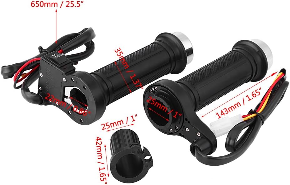 Qiilu Heated Motorcycle Grip Kit 22mm 7/8 inches Universal Electric Hot Thermal Grip Warm Hand Grips Hot Handlebar CO: 256