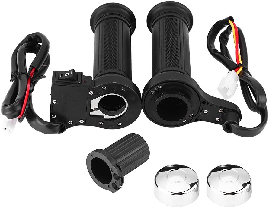 Qiilu Heated Motorcycle Grip Kit 22mm 7/8 inches Universal Electric Hot Thermal Grip Warm Hand Grips Hot Handlebar CO: 256