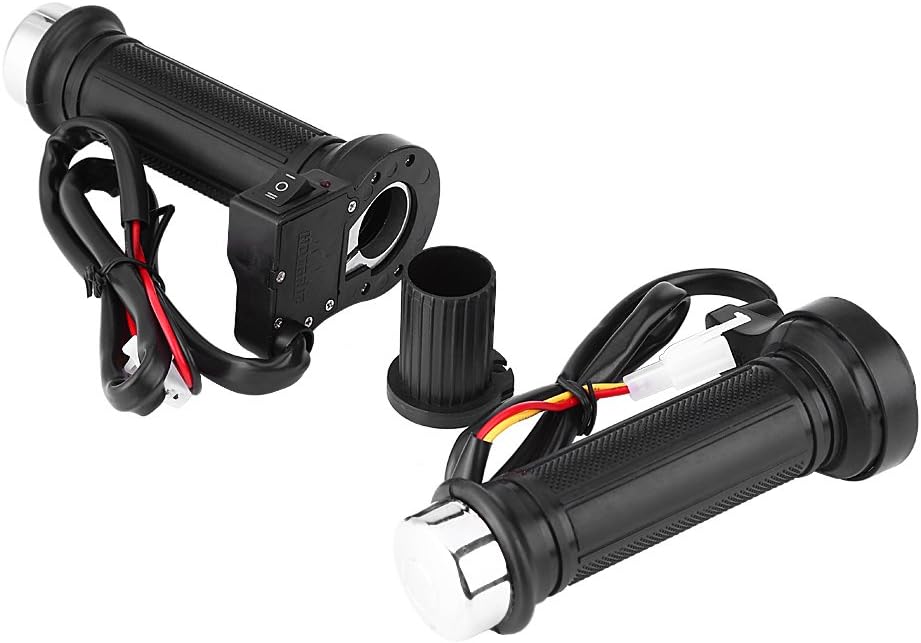 Qiilu Heated Motorcycle Grip Kit 22mm 7/8 inches Universal Electric Hot Thermal Grip Warm Hand Grips Hot Handlebar CO: 256
