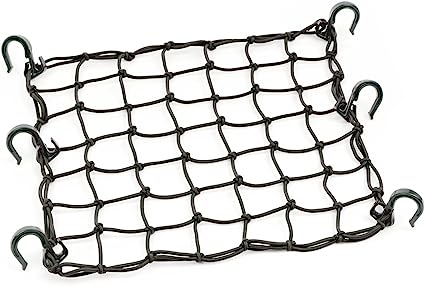 PowerTye 50152 Black 15"X15" Cargo Net featuring 6 Adjustable Hooks & Tight 2"x2" Mesh CO : 454559