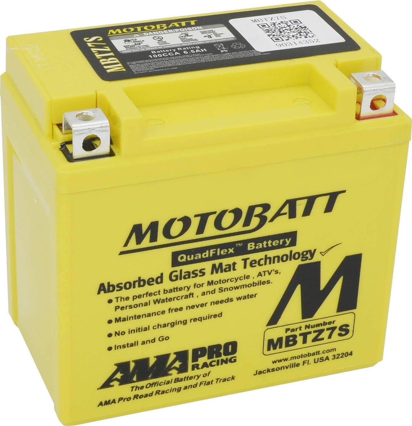 MotoBatt MBTZ7S 12 Volt 6.7 Ah MBTZ7S CO : 454811