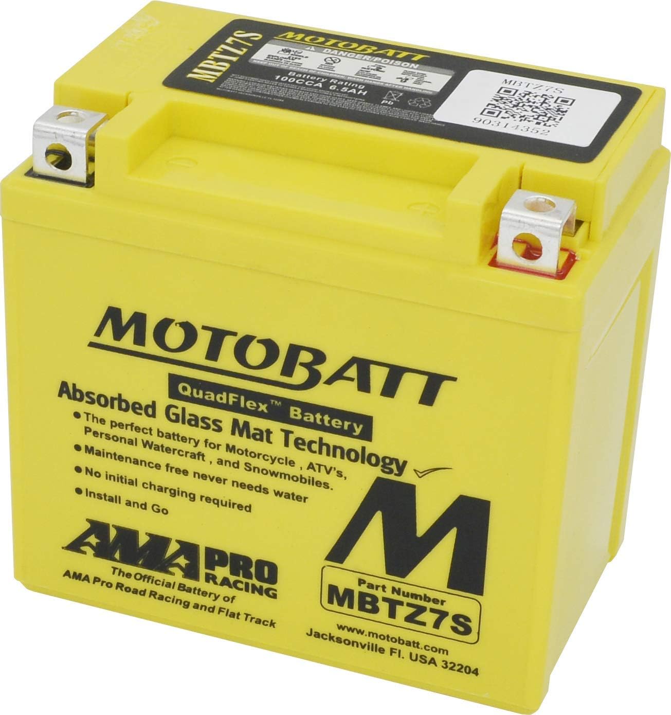 MotoBatt MBTZ7S 12 Volt 6.7 Ah MBTZ7S CO : 454811