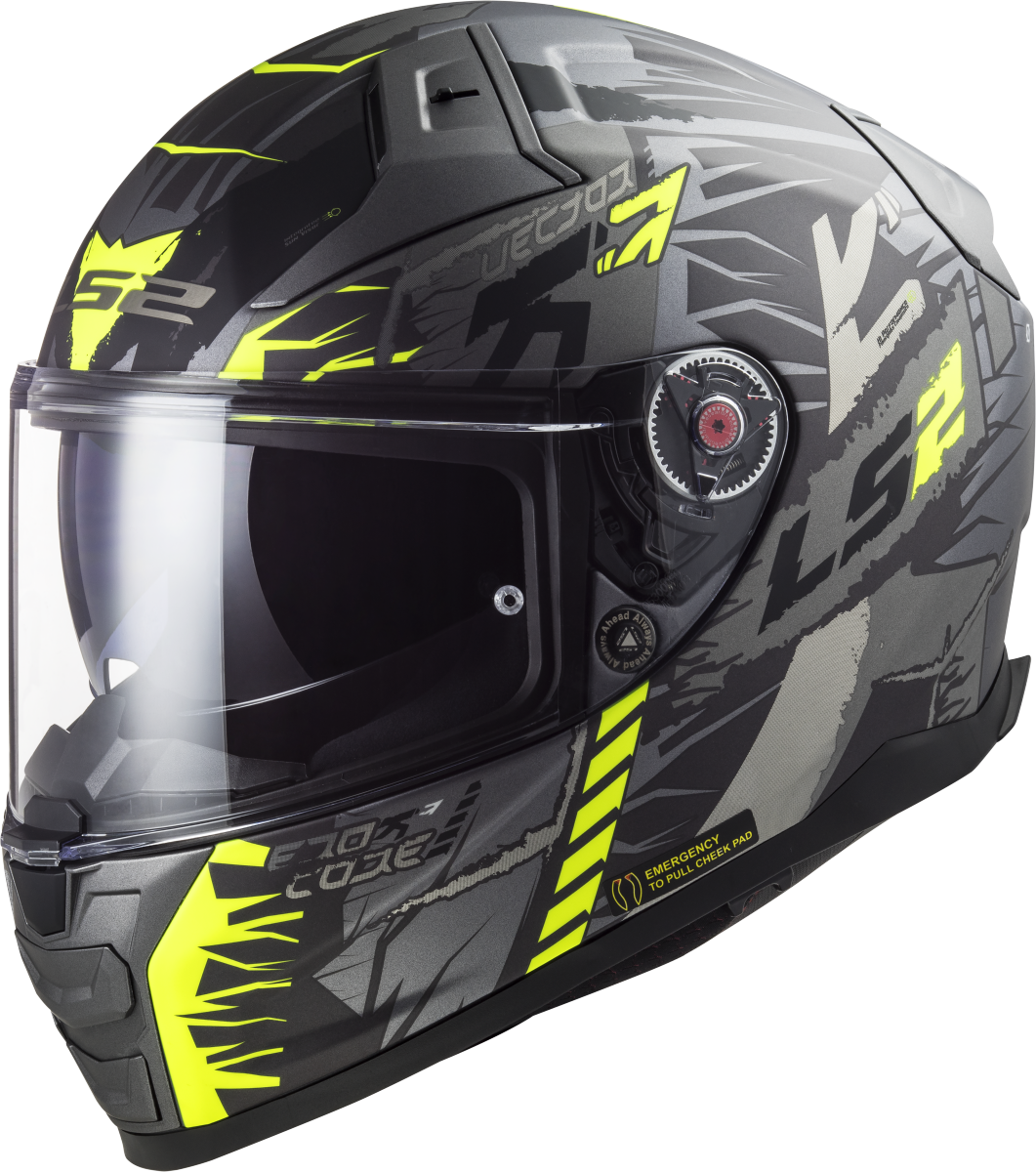 LS2 FF811 VECTOR II M.TITAN.H-V YELLOW 06(03-2) HELMET CO: 454887