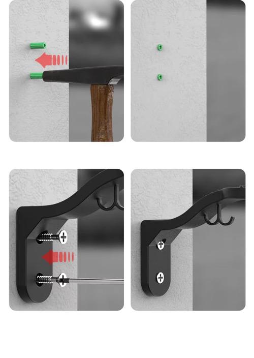 Wall-Mounted Motorcycle Helmet Holder with Key Hooks CO:456013
