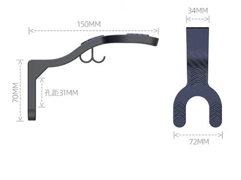 Wall-Mounted Motorcycle Helmet Holder with Key Hooks CO:456013