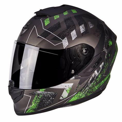 SCORPION ЕXO-1400 AIR FULL FACE FIBER SELVER GREEN CO: 455154