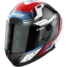 Nolan X-804 RS Ultra Carbon MAVEN Full Face Motorcycle Helmet White Red Blue SIZE M co:455660