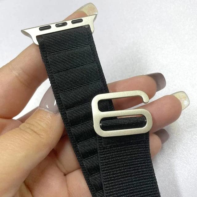Alpine Loop for IOS Watch Band 42 MM/ 44 MM / 45 MM / 49 MM,for Apple Watch Ultra/SE/series 7/6/5/4/3/2/1 - Black co: 454640
