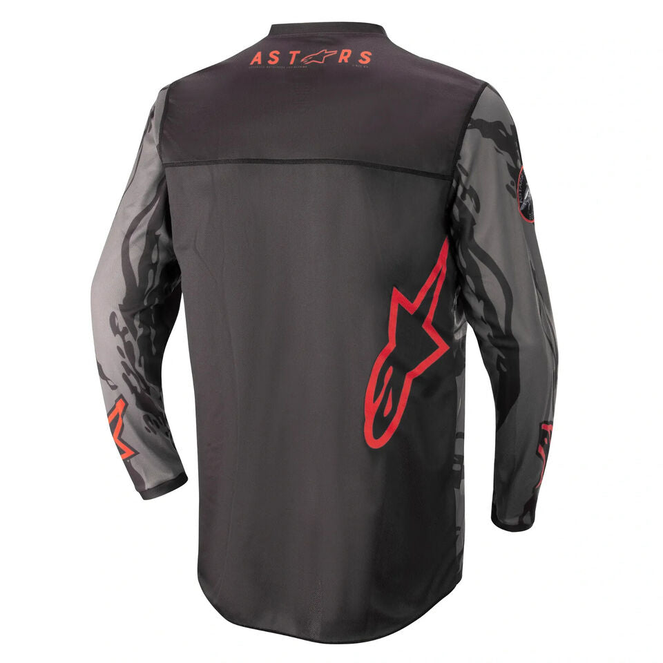 ALPINESTARS YOUTH MOTOCROSS T-SHIRT JERSEY RACER TACTICAL BLACK GREY CAMOUFLAGE SIZE M USED CO :2510157