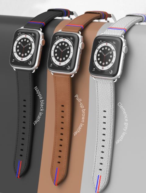 TGVI'S VIDA Series leather strap suitable for Apple Watch (42/44mm) Black - Brown co : 454638