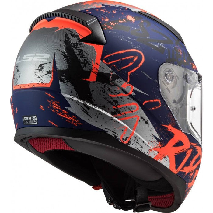 LS2 FF353 EAPID NAUGHTY INTEGRAL HELMET MATT BLUE FLUO ORANGE :CO 31609