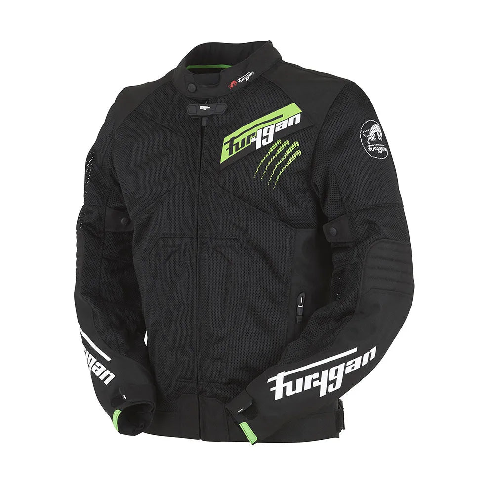 FURYGAN HURRICANE - MOTORCYCLE JACKET - MEN'S - BLACK/GREEN FLUO SIZE= 2XL CO:2510052