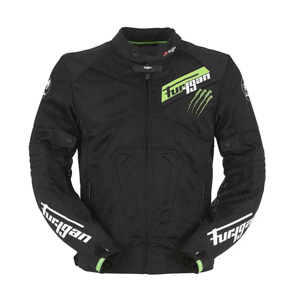 FURYGAN HURRICANE - MOTORCYCLE JACKET - MEN'S - BLACK/GREEN FLUO SIZE= 2XL CO:2510052