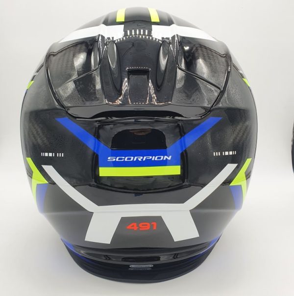 HELMET SCORPION EXO-491 SPIN Black-Blue-Neon Yellow co: 273