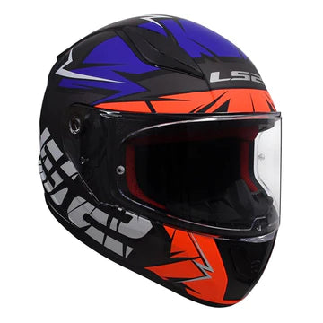 LS2 FF353 MATT FLUO ORANGE BLUE (353-37) HELMET :CO 31609