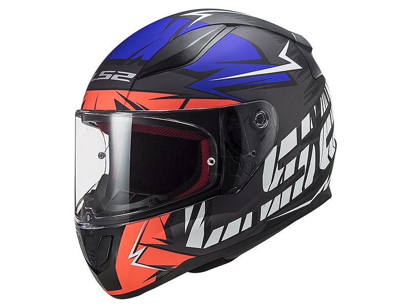 LS2 FF353 MATT FLUO ORANGE BLUE (353-37) HELMET :CO 31609