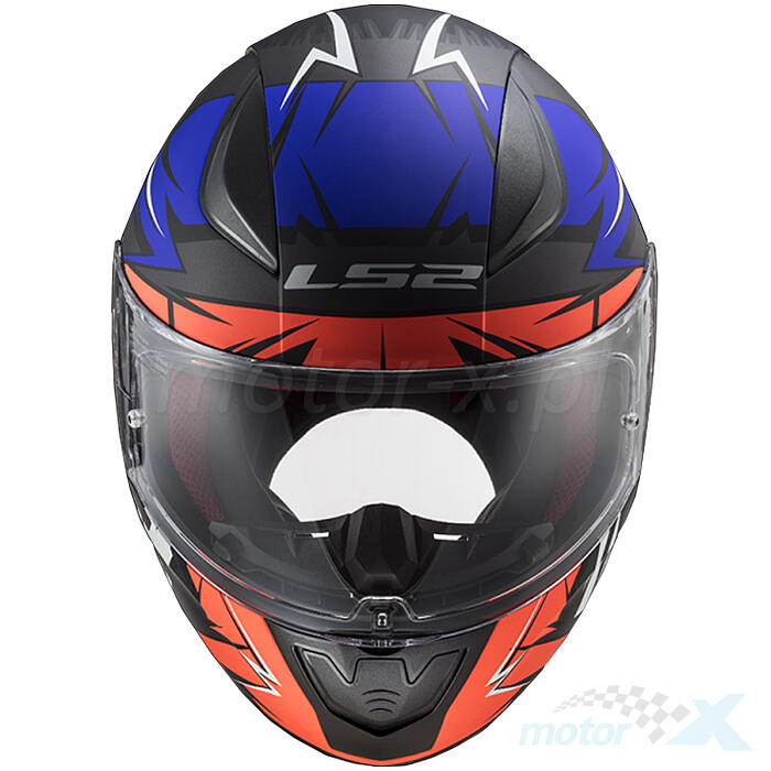 LS2 FF353 MATT FLUO ORANGE BLUE (353-37) HELMET :CO 31609
