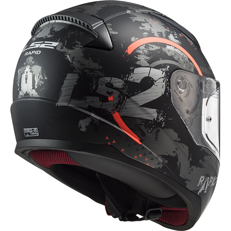 LS2 FF353 RAPID CIRCLE full face helmet MATT TITANIUM FLUO ORANGE co : 31609