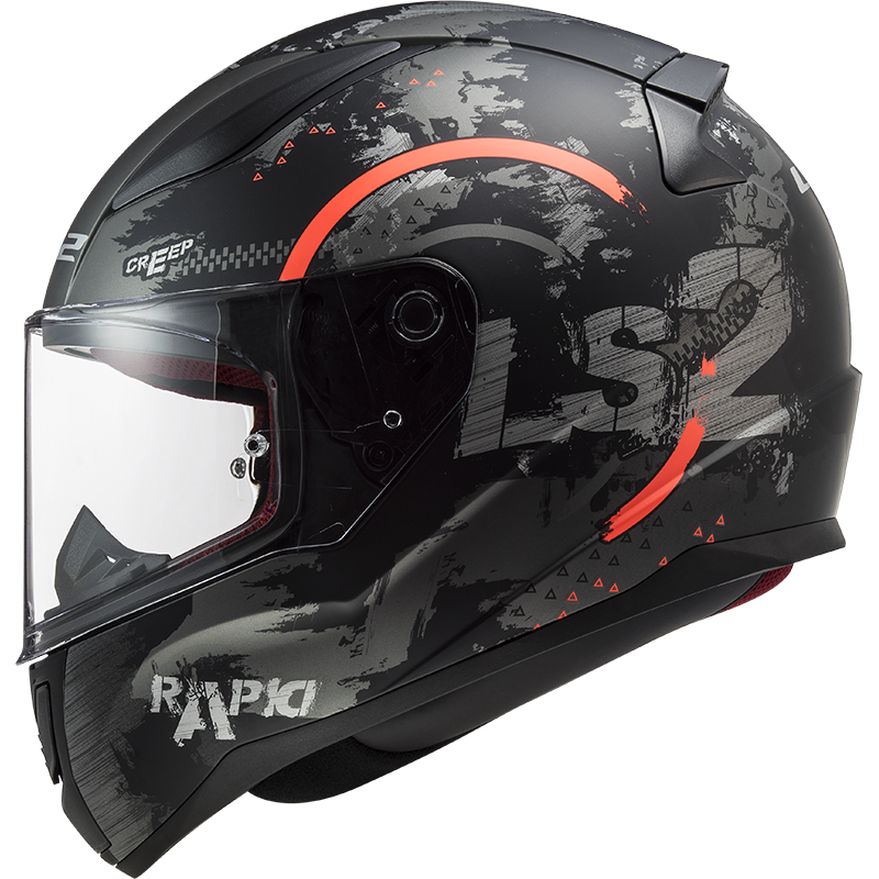 LS2 FF353 RAPID CIRCLE full face helmet MATT TITANIUM FLUO ORANGE co : 31609