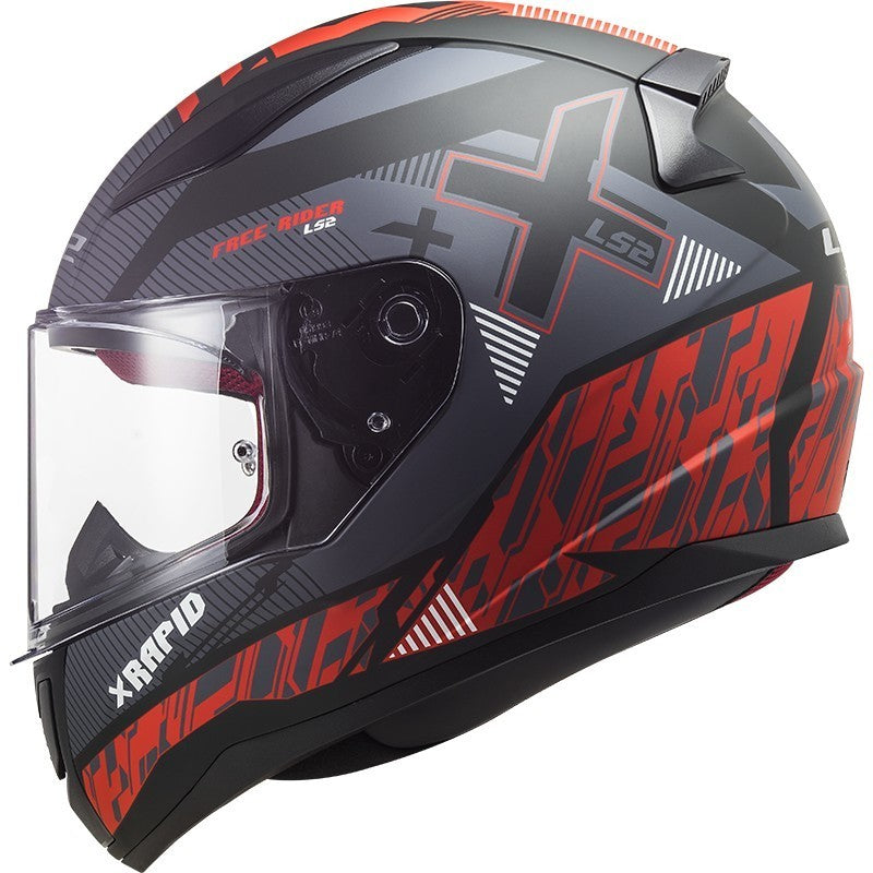 LS2 FF353 Rapid Matt Black Red Full Face Helmet co : 31609