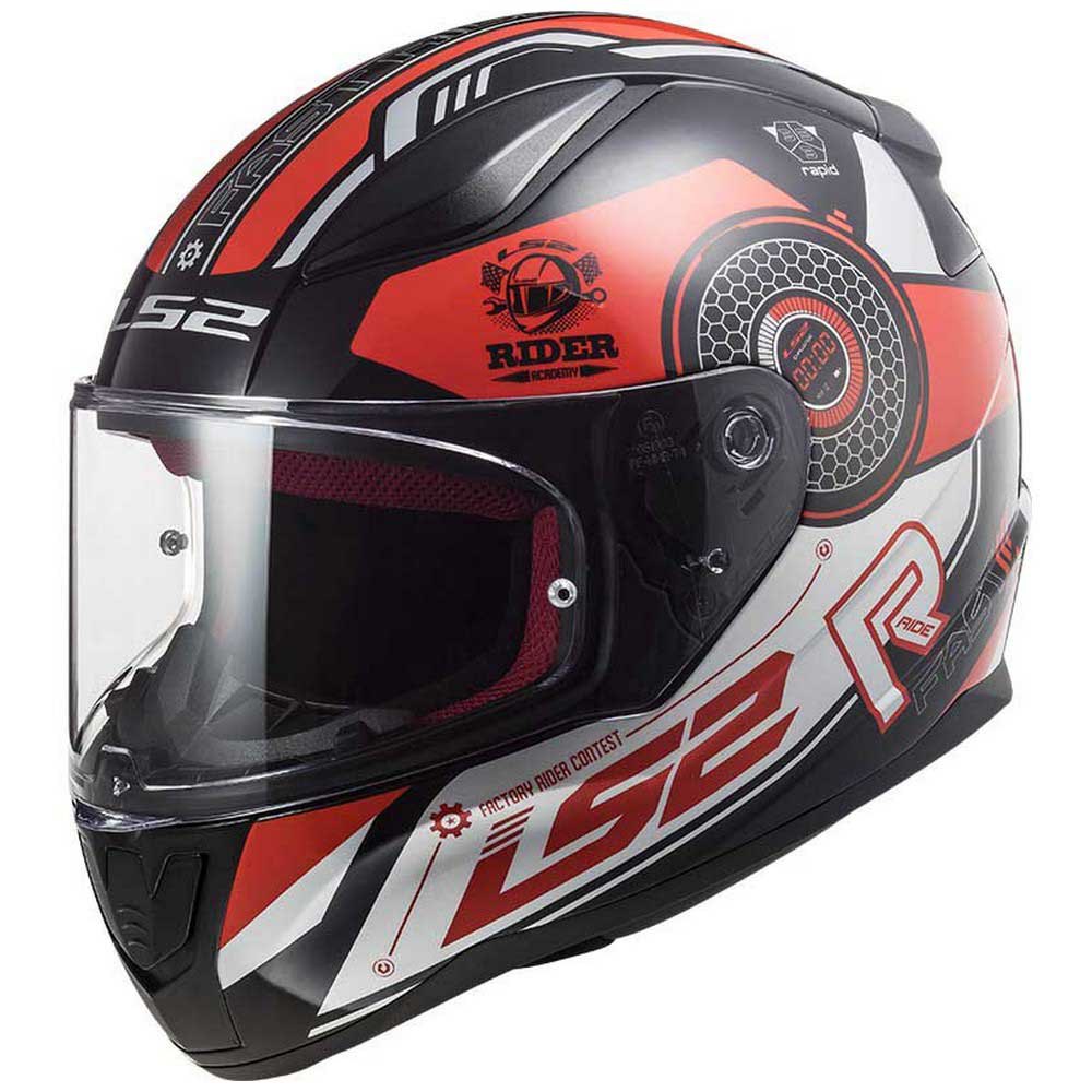 LS2 FF353 Rapid Stratus Gloss black Red Silver co: 31609