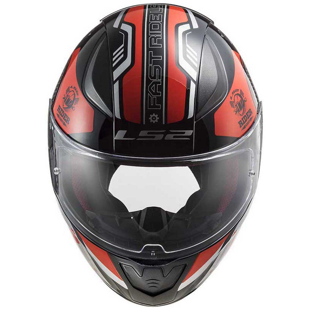 LS2 FF353 Rapid Stratus Gloss black Red Silver co: 31609