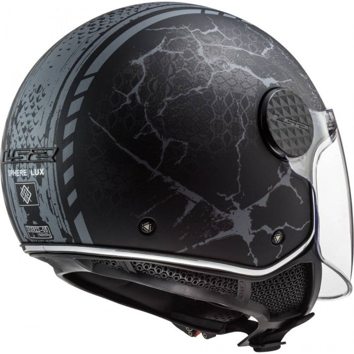 LS2 OF558 SPHERE LUX SNAKE JET HELMET MOTORCYCLE SCOOTER MATT BLACK TITANIUM :CO 454104
