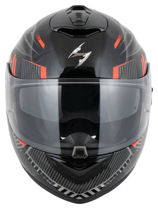 SCORPION EXO-1400 AIR FORTUNA BLACK RED HELMET CO: 32420