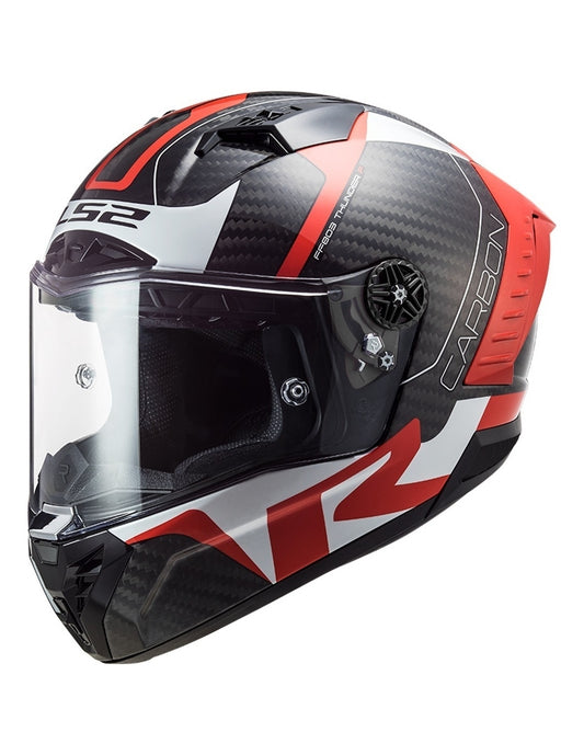 LS2 FF805 THUNDER C RACING1 GL.RED WHITE (13-1) HELMET CO: 454888