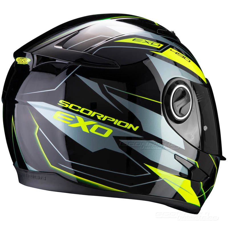 SCORPION EXO-490 MC HELMET (NOVA) BLACK, NEON YELLOW (S (56 CM)) CO: 454764