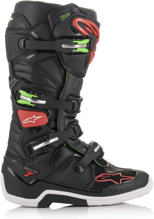 Alpinestars Unisex-Adult Tech 7 Boots Black/Red/Green USED SIZE 10 US - 44.5EUR - 29JP CO :  2510154