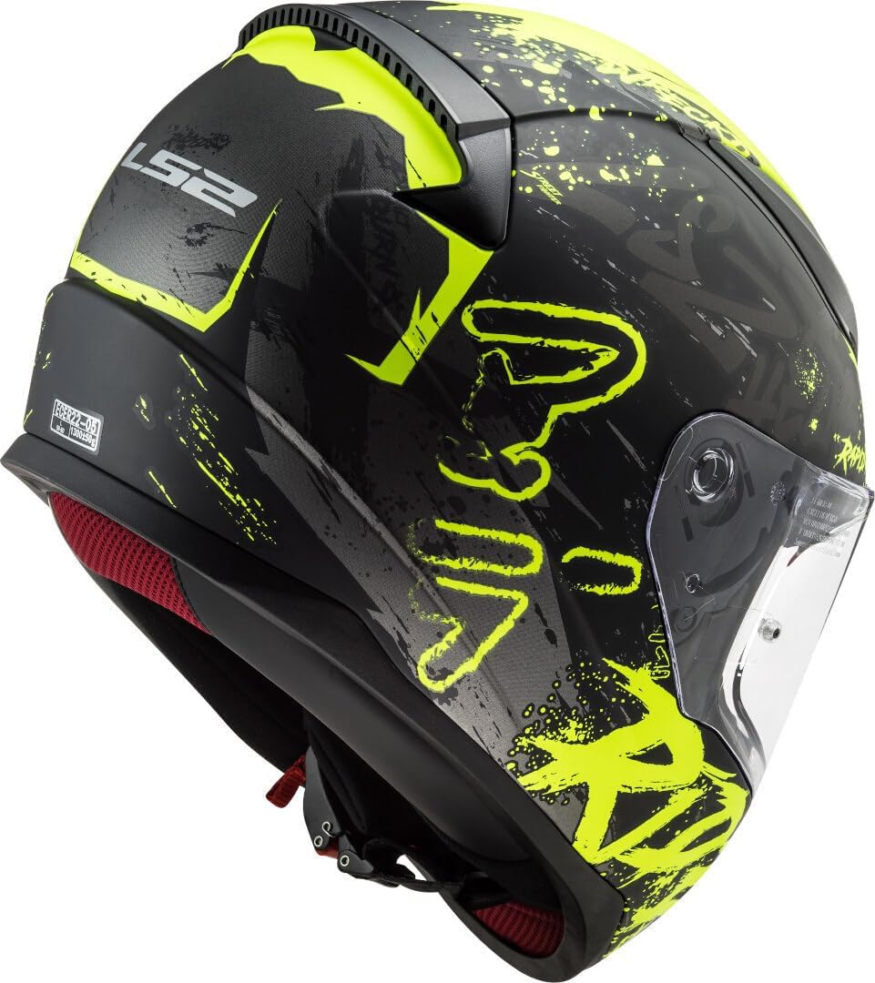 LS2 FF353 RAPID MATT BLACK H-V YELLOW (353-46) HELMET :CO 31609