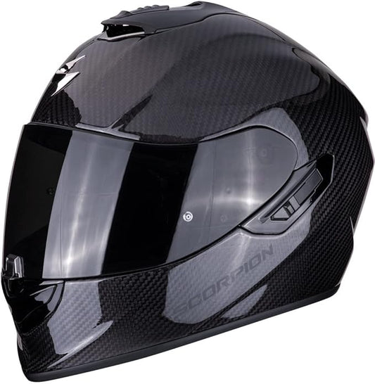 Scorpion EXO-R1 Carbon Air  Black Full Face Helmet clear viser size XL CO : 32016