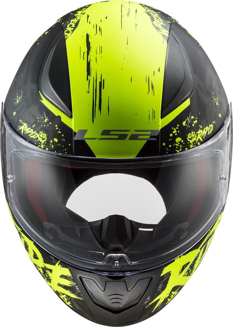 LS2 FF353 RAPID MATT BLACK H-V YELLOW (353-46) HELMET :CO 31609