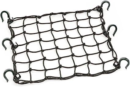 PowerTye 50152 Black 15"X15" Cargo Net featuring 6 Adjustable Hooks & Tight 2"x2" Mesh  CO : 454559