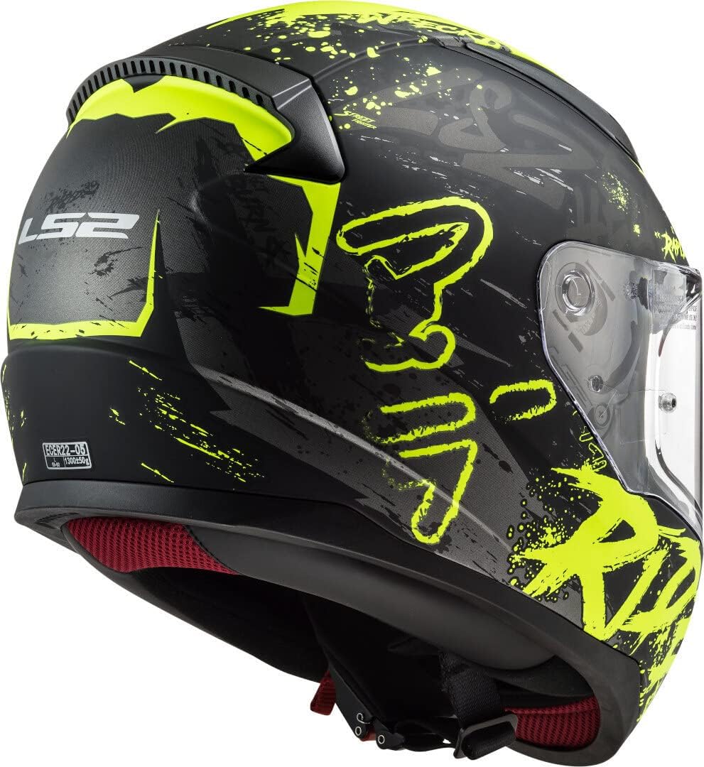 LS2 FF353 RAPID MATT BLACK H-V YELLOW (353-46) HELMET :CO 31609