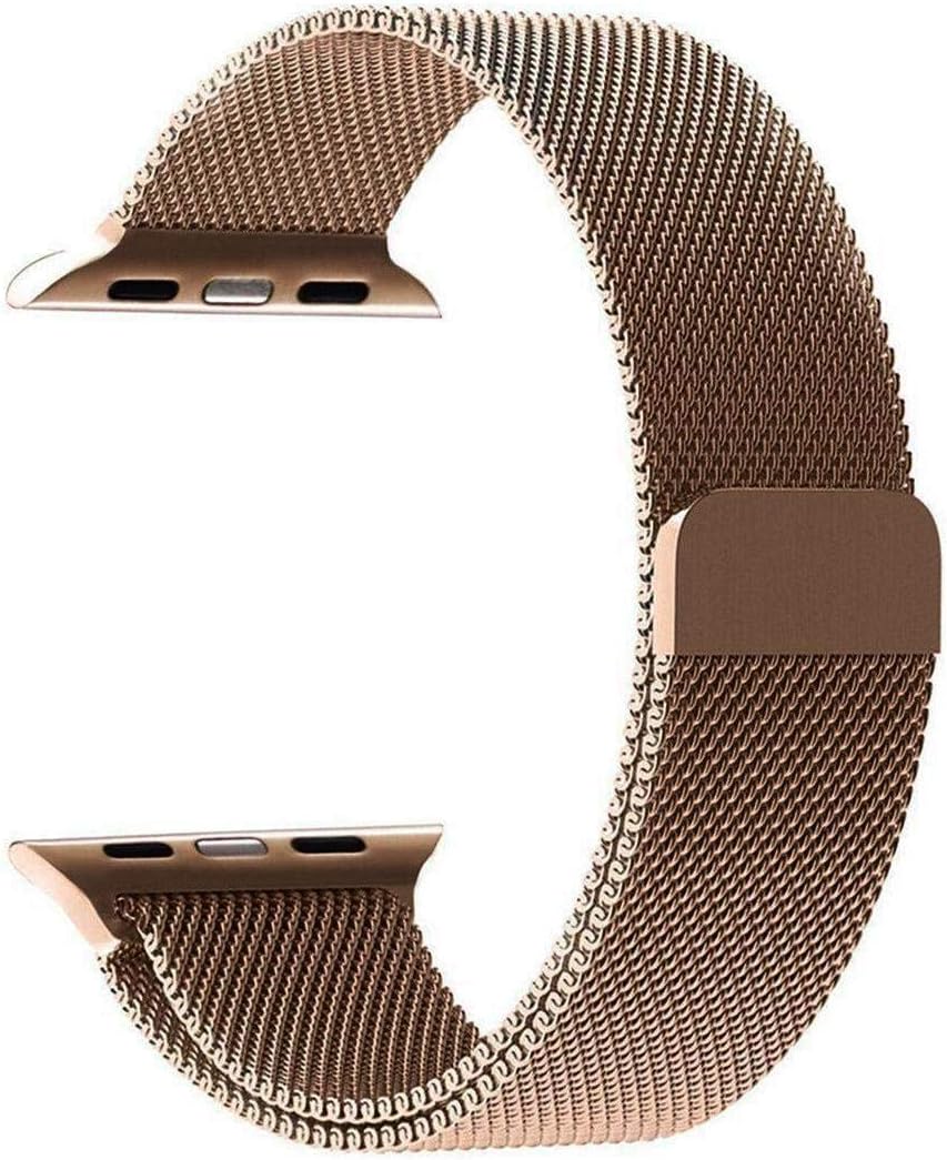 Milanese loop stainless steel with magnetic clasp bands for apple watch 42mm/44mm - black / Gold  color  co : 454637