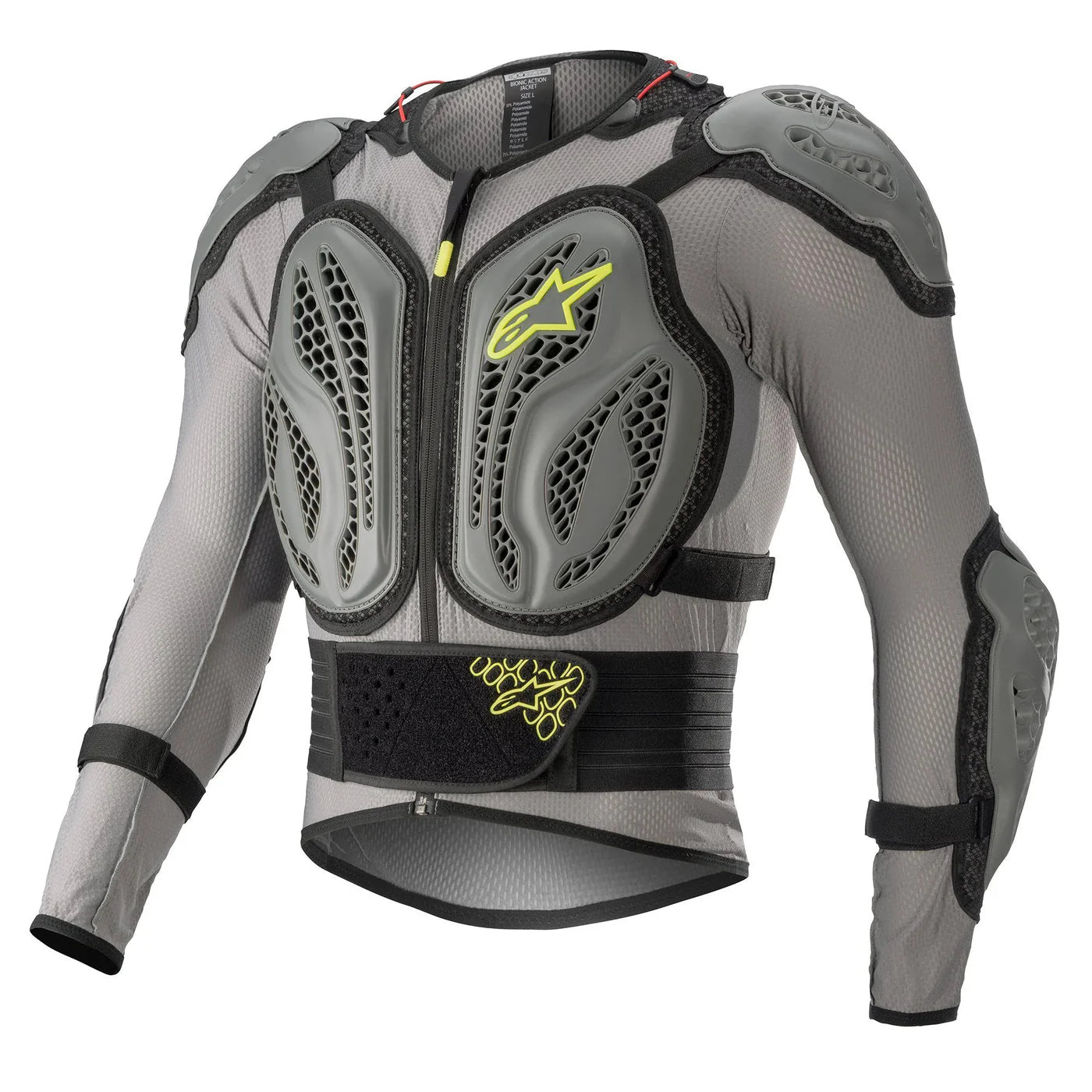 ALPINESTARS BIONIC ACTION RIDING JACKET DARK GREY ASH GREY YELLOW USED SIZE SMALL CO : 2510159