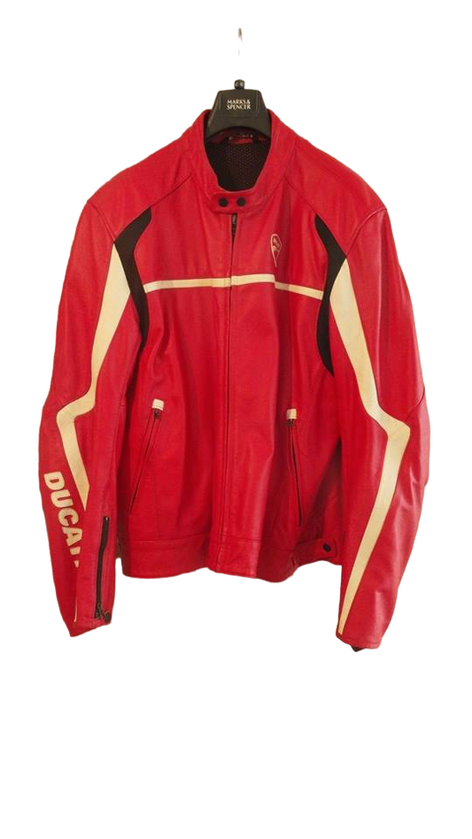 Dainese Ducati "TWIN" Leather Jacket Size. 54 Red Co:2510125