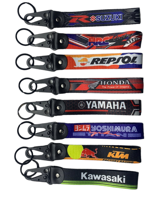 Key chain Biker Motorcycle Brand Letter Embroidered Fabric Strap Tag Keys Holder Ring CO : 454896