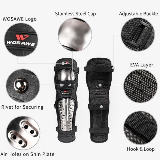 Pro-Biker Stainless Steel Knee Pads co: 10006