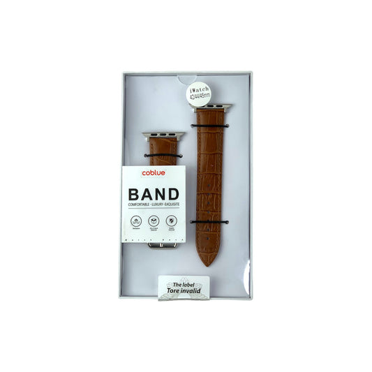 Coblue Leather Slim Band For Apple Watch 42MM / 44MM / 45MM - Brown - Black CO: 454635