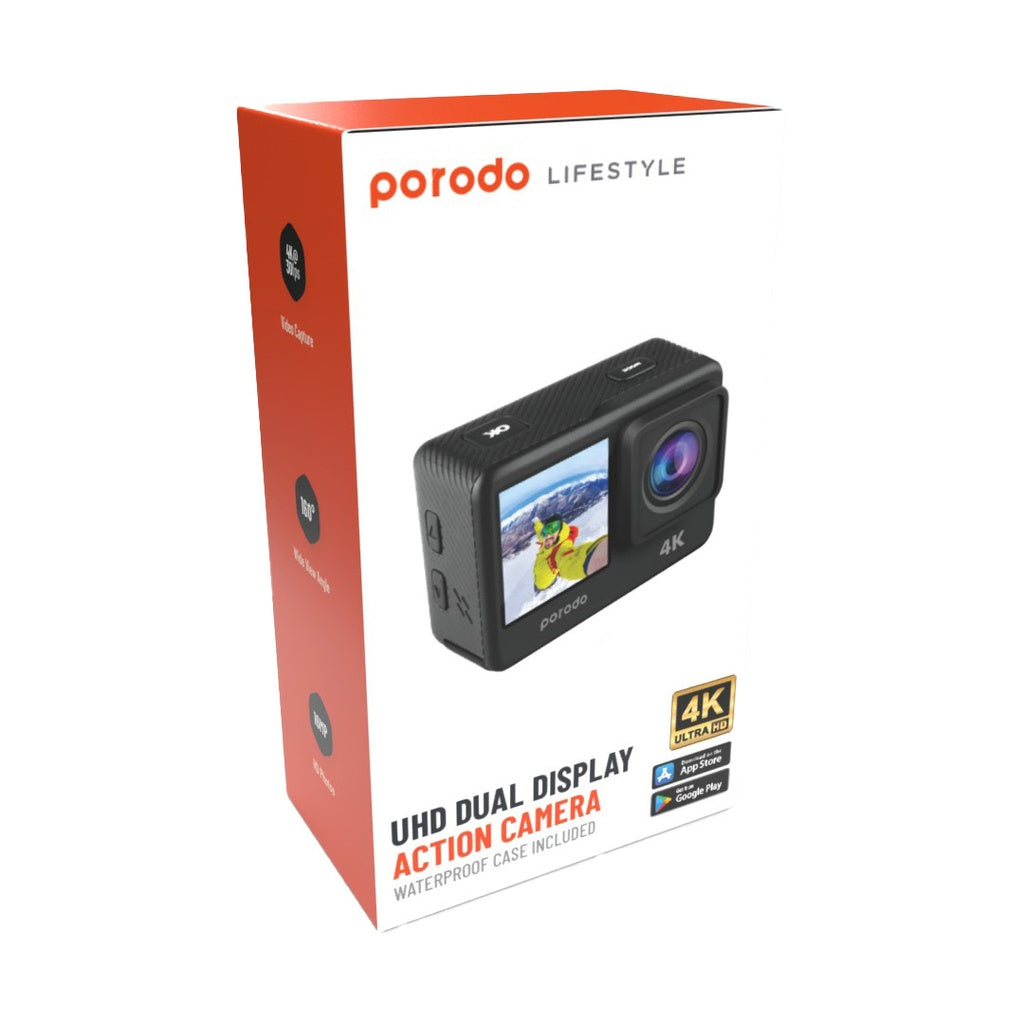 PORODO LIFESTYLE UHD DUAL DISPLAY ACTION CAMERA 4K CO: 455579 – Saadawy ...