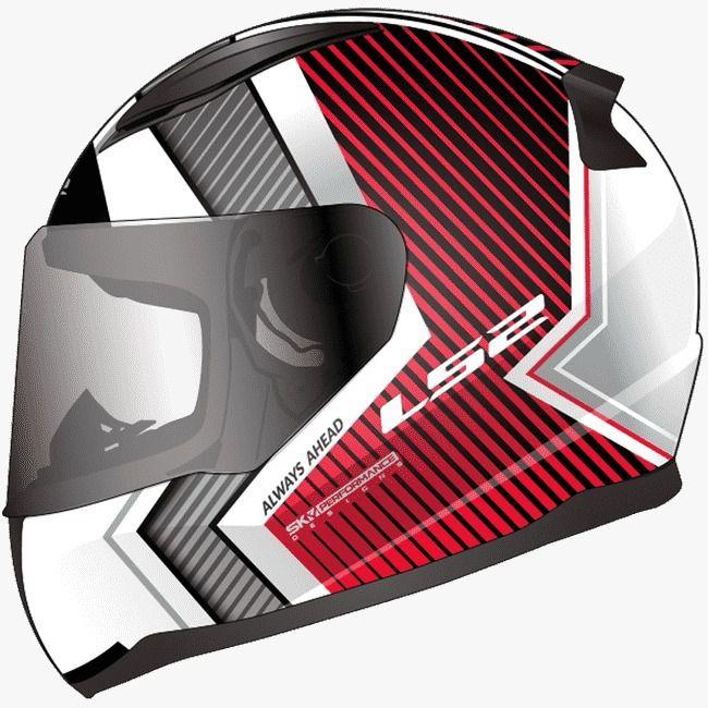LS2 FF353 EXTRA WHITE RED (353-140) HELMET :CO 31609