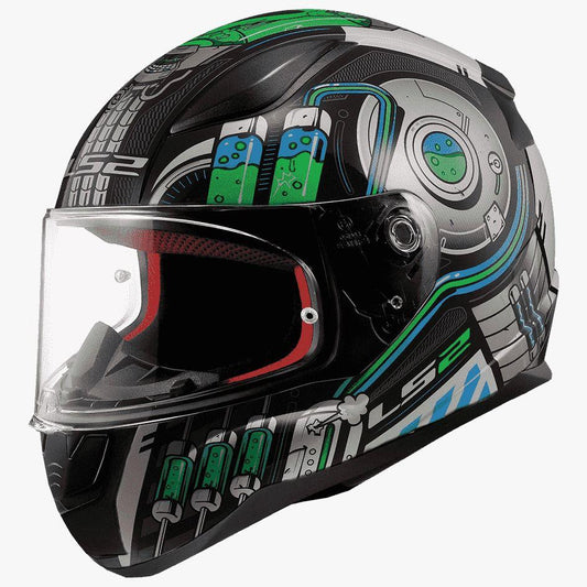 LS2 FF353 NEO WHITE GREEN(353-261) HELMET :CO 31609